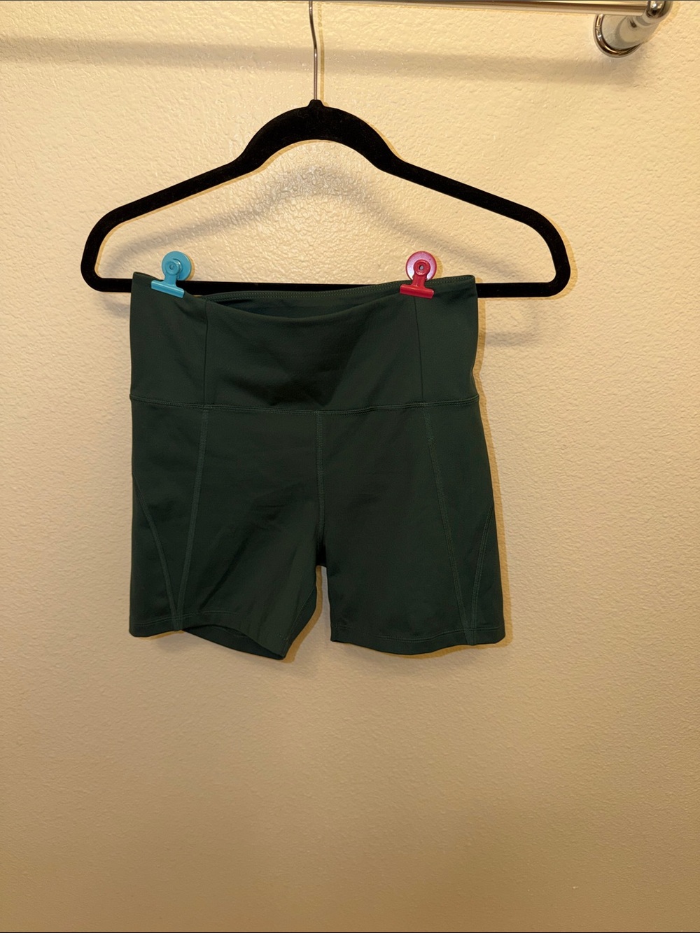 girlfriend collective Dark Green High-Rise Bike Shorts